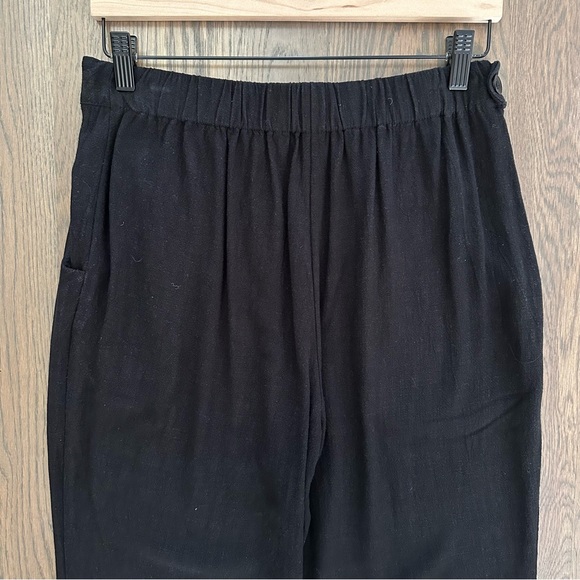 7115 by Szeki Signature Relaxed Tapering Trouser Linen Rayon Blend in Black XL - Picture 8 of 8